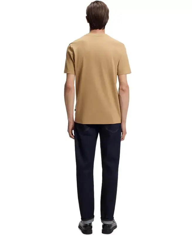 Men's Cotton-Blend Bubble-Jacquard T-Shirt - Medium Beige - 6