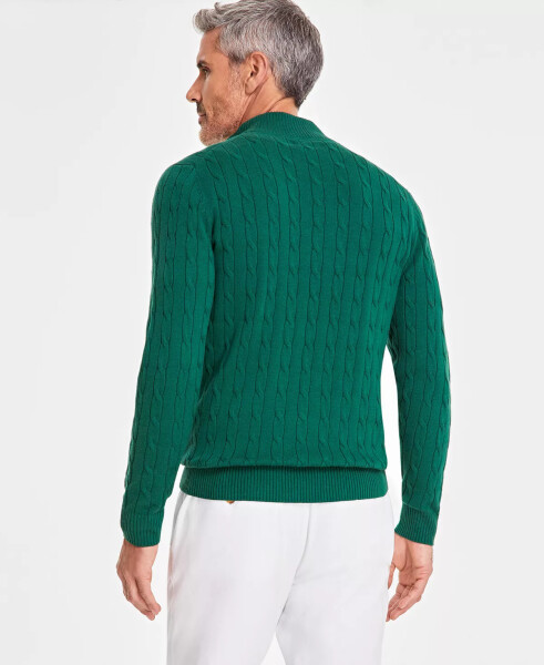Men's Cable Knit Quarter-Zip Sweater, Modazone Exclusive-Bonsai - 3