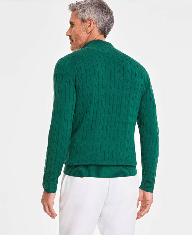 Men's Cable Knit Quarter-Zip Sweater, Modazone Exclusive-Bonsai - 3