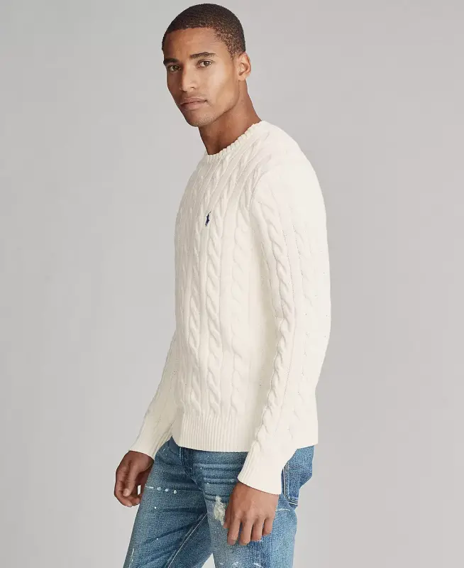 Men's Cable-Knit Cotton Sweater - Andover Cream - POLO RALPH LAUREN