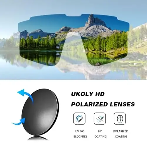Ukoly Sport Sunglasses for Men and Women,HD PC Lens UV400 Protection | Sun Glasses for Running Cycling Baseball Fishing Golf Hiking,with 1 Lens or 3 Interchangeable Lens - 3