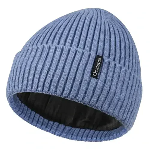 Ocatoma Beanie for Men Women Warm Winter Knit Cuffed Beanie Soft Warm Ski Hats Unisex - OCATOMA