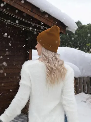 Glooarm Beanie for Men Women Knit Winter Hats Beanies Warm Slouchy Unisex Cuffed Beanies Skull Caps - 5