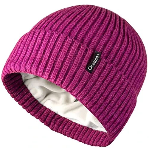 Ocatoma Beanie for Men Women Warm Winter Knit Cuffed Beanie Soft Warm Ski Hats Unisex - 1