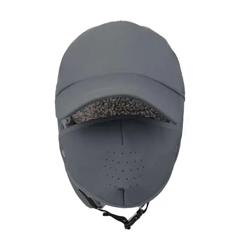 Trapper Hat for Men Women Waterproof Winter Warm Baseball Cap with Ear Flaps and Mask - 2
