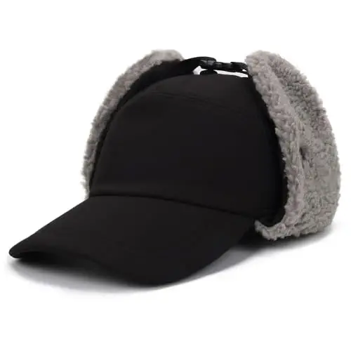 Trapper Hat for Men Women Waterproof Winter Warm Baseball Cap with Ear Flaps and Mask - TRAPPER (1)