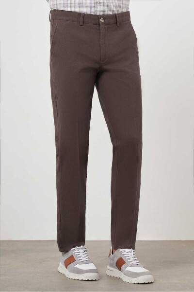 Erkek KAHVE Pamuk Yan Cep Dynamic Fit Chino Pantolon - 26