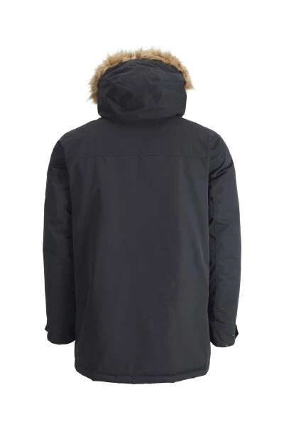 Erkek Kapüşonlu Kaban 12211948-Black - 6