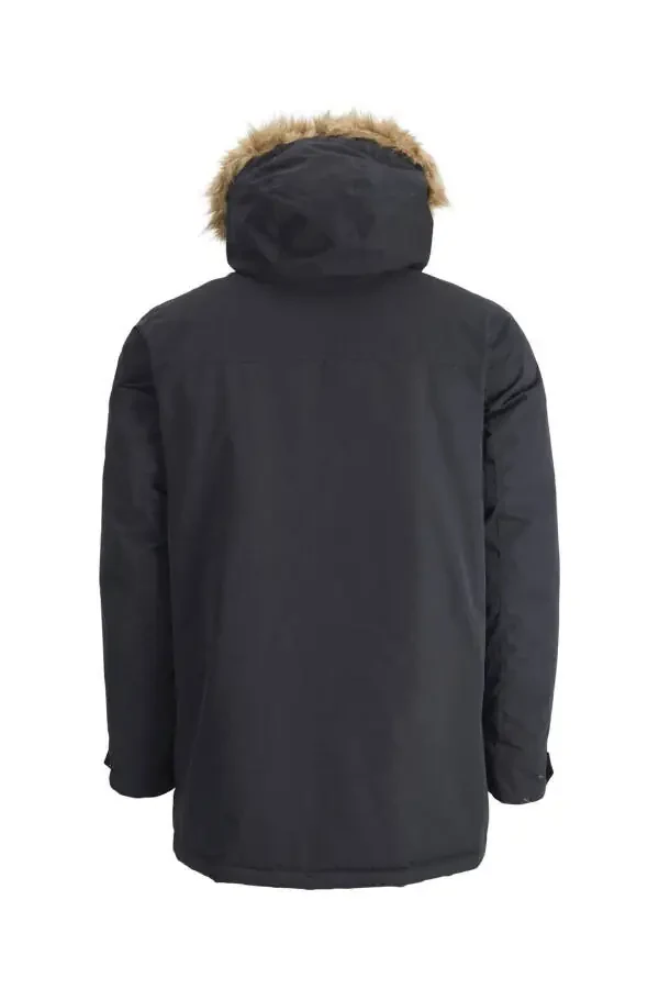 Erkek Kapüşonlu Kaban 12211948-Black - 6