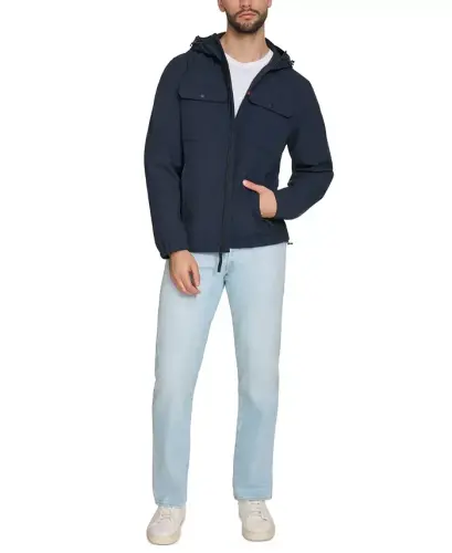 Men's Hooded Rain Jacket - Navy - 7