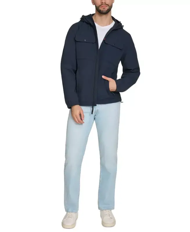 Men's Hooded Rain Jacket - Navy - 7