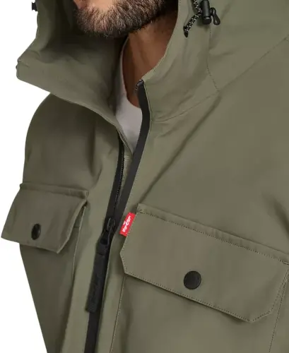 Men's Hooded Rain Jacket - Sage Green - 5