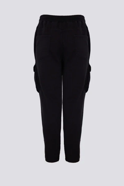 Erkek Kargo Cep Esnek Jogger Siyah - 4