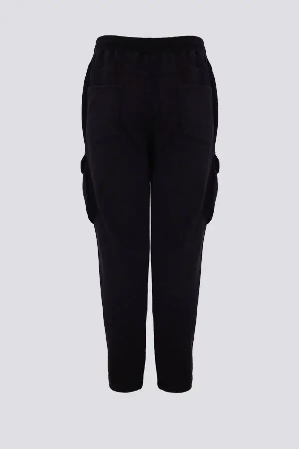 Erkek Kargo Cep Esnek Jogger Siyah - 4
