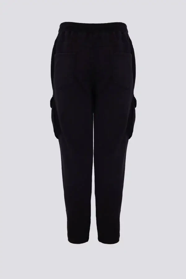Erkek Kargo Cep Esnek Jogger Siyah - 2