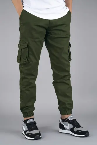 Erkek Kargo Pantolon Haki-Haki - BOMBE (1)
