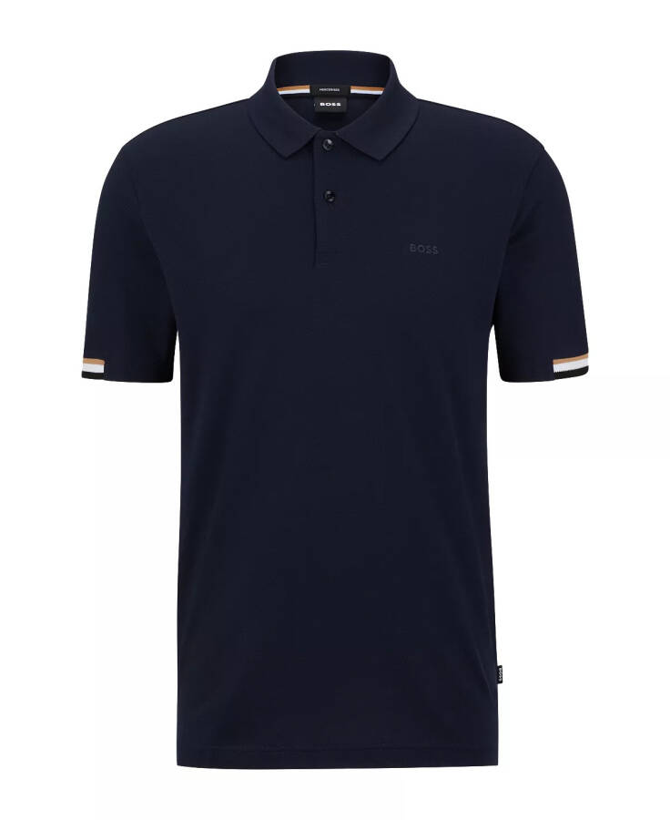 Erkek Kauçuk Logolu Regular Fit Polo Tişörtü Koyu Mavi - 8