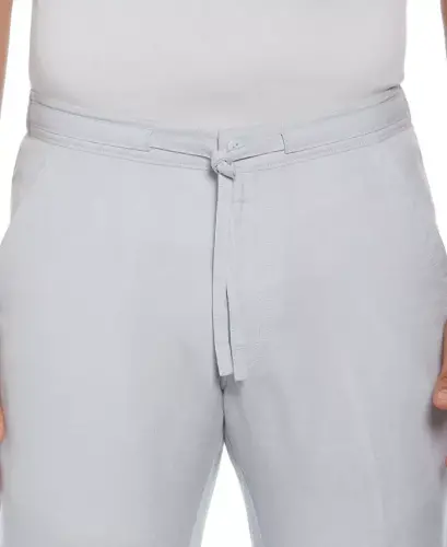 Men's Linen Blend Drawstring Pant - Gray dawn - 2
