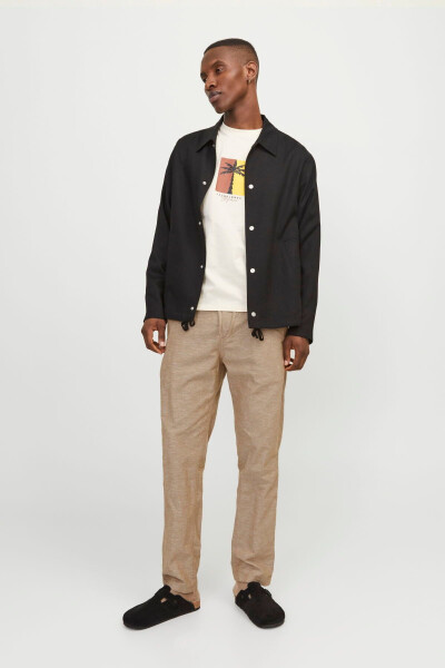 Erkek Keten Karisimli Jogger Pantolon - Kane-Rubber - 1