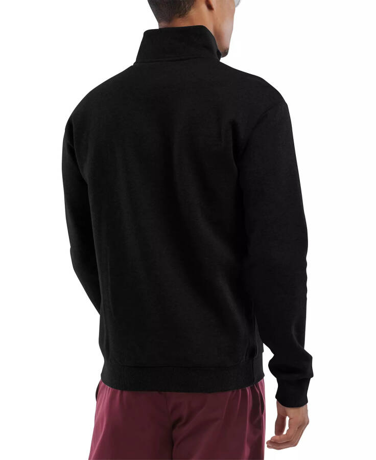 Erkek Kimliği Düzenli Fit Çeyrek Fermuarlı Polar Sweatshirt Siyah - 2