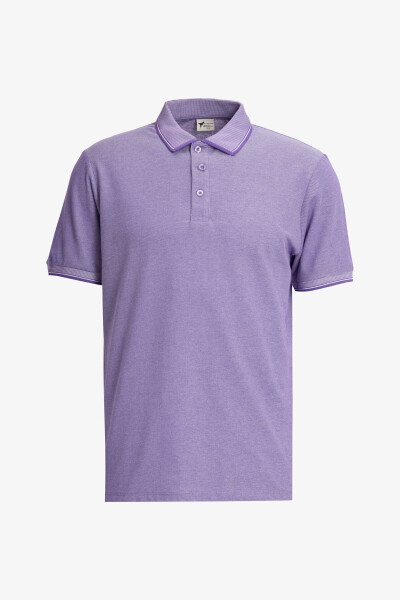 Erkek Kiremit-nar Çiçeği-mor 3'lü Çekmeyen Pamuklu Slim Fit Kıvrılmaz Polo Yaka Tişört-KIREMIT - 8