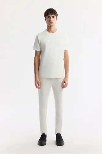 Erkek Kırık Beyaz Klasik Bel Soft Touch Pamuklu Slim Fit Pantolon B003038 - Kırık Beyaz 