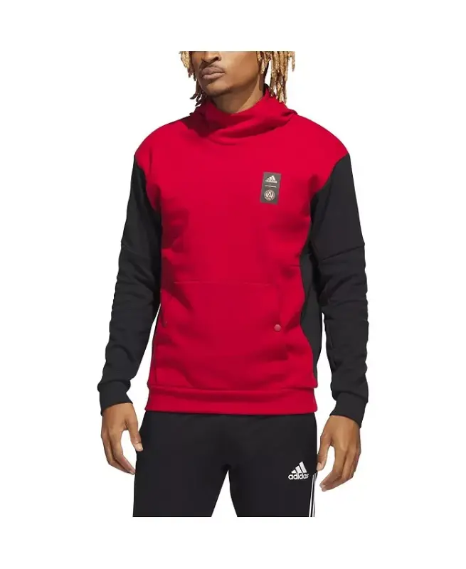 Men's Red Atlanta United FC Travel Pullover Hoodie-Red - ADIDAS