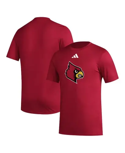 Erkek Kırmızı Louisville Cardinals Birincil Soyunma Odası Logo Maç Öncesi AEROREADY Tişört-Kırmızı - 1