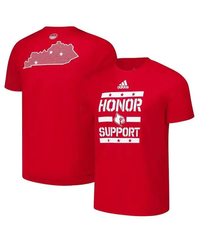 Men's Red Louisville Cardinals Honor Support Pre-Game T-Shirt-Red - 1