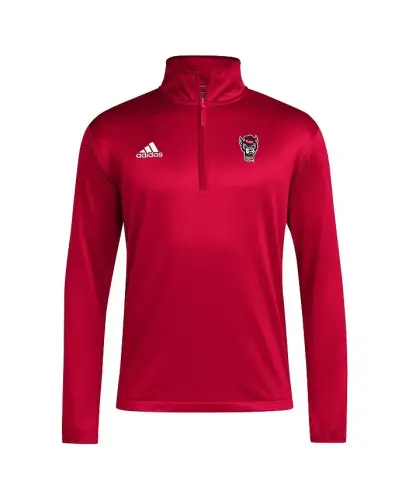 Men's Red NC State Wolfpack Coaches Sideline Quarter-Zip Top-Red - ADIDAS (1)