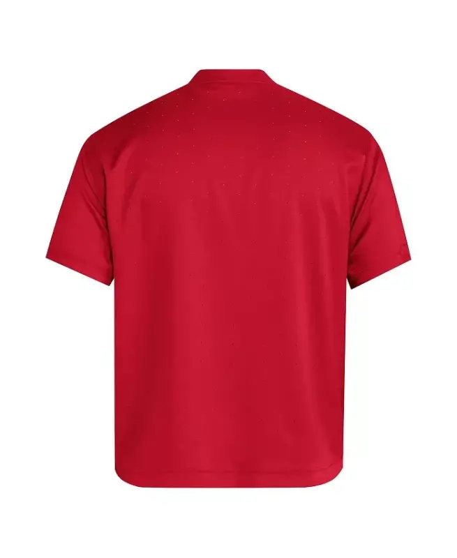 Men's Red Nebraska Huskers Dugout Coaches Adizero Notch Neck Pullover Sweatshirt-Red - 3