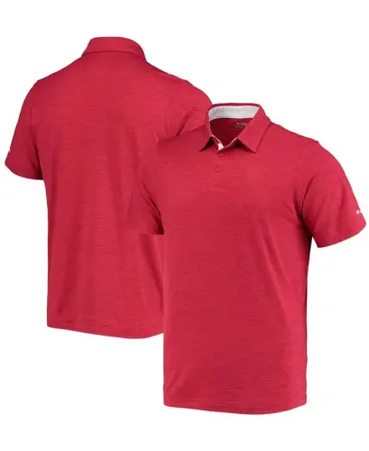 Men's Crimson Oklahoma Sooners Tech Trail Space Dye Omni-Shade Polo-Crimson - 1