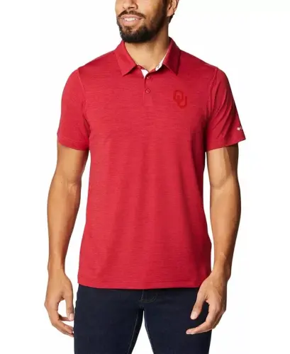 Men's Crimson Oklahoma Sooners Tech Trail Space Dye Omni-Shade Polo-Crimson - 4