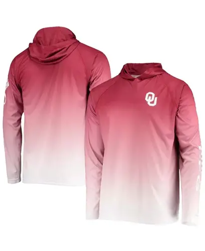 Men's Crimson Oklahoma Sooners Terminal Tackle Omni-Shade UPF 50 Long Sleeve Hooded T-shirt - Crimson - 1