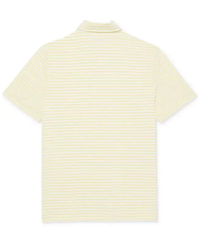Men's Short Sleeve Striped Performance Polo Shirt - Kba - White/Yellow - 5