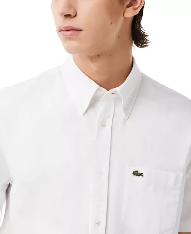 Men's Short Sleeve Button-Down Oxford Shirt - 001 - White - 2
