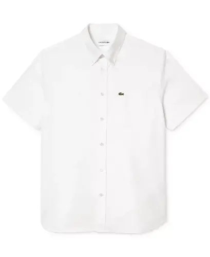 Men's Short Sleeve Button-Down Oxford Shirt - 001 - White - 3