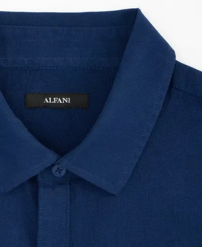 Men's Short-Sleeve Solid Textured Shirt, Created for Modazone - Downpour Blue - 5