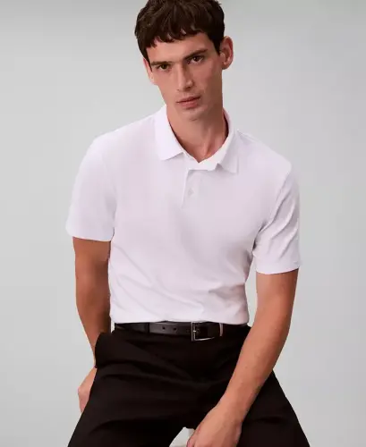 Men's Supima Short-Sleeve Polo Shirt - Bright White - 2