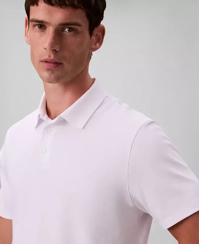 Men's Supima Short-Sleeve Polo Shirt - Bright White - 3