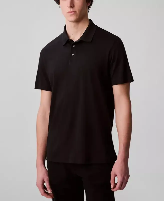 Men's Supima Short-Sleeve Polo Shirt - Black - 1
