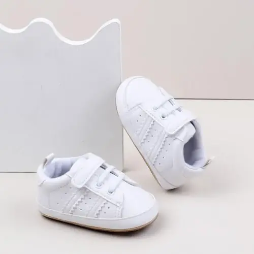 Baby Boys Girls Leather PRE-Walking Sneakers Toddler Anti-Slip Rubber Sole Infant Lightweight First Step Shoes - BABY (1)