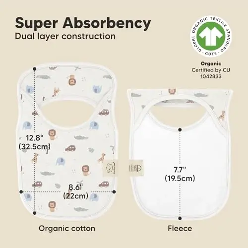8-Pack Baby Bibs for Boys, Girls - Pullover Bibs for Drooling Teething Baby Girl & Boy Toddler, Newborn, Soft & Absorbent, Cute Colors, Large Torso Coverage Keep Infant Clean & Dry (Wilderness) - 3