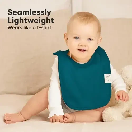 8-Pack Baby Bibs for Boys, Girls - Pullover Bibs for Drooling Teething Baby Girl & Boy Toddler, Newborn, Soft & Absorbent, Cute Colors, Large Torso Coverage Keep Infant Clean & Dry (Eclipse) - 5