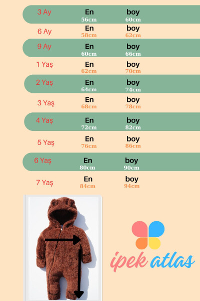 Erkek Kız Bebek Ve Çocuk Pofuduk Aylık Ve Yaş Tulum - 6