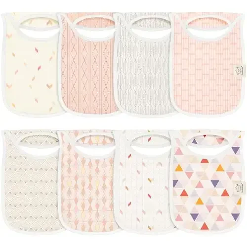 KeaBabies 8-Pack Baby Bibs for Boys, Girls - Pullover Bibs for Drooling Teething Baby Girl & Boy Toddler, Newborn, Soft & Absorbent, Cute Colors, Large Torso Coverage Keep Infant Clean & Dry (Prism) - 1