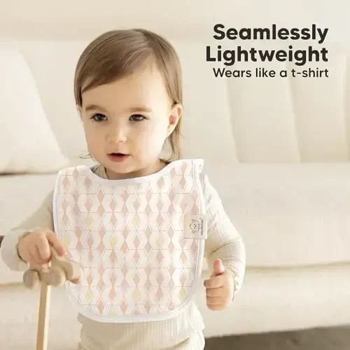 KeaBabies 8-Pack Baby Bibs for Boys, Girls - Pullover Bibs for Drooling Teething Baby Girl & Boy Toddler, Newborn, Soft & Absorbent, Cute Colors, Large Torso Coverage Keep Infant Clean & Dry (Prism) - 5