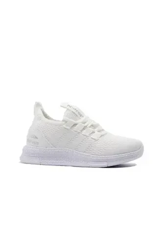 Erkek Kız Çocuk Bebek Hafif Esnek Yumuşak Ortopedik Günlük Süs Bağcıklı Sneakers Spor Ayakkabı-Beyaz - 1