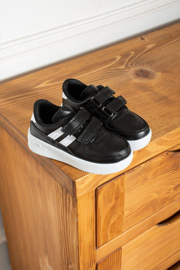 Erkek - Kız - Çocuk Bebek Unisex Air Cırtlı Okul Ayakkabısı Sneaker Spor Ayakkabı (20-35) - Siyah - Beyaz - 1