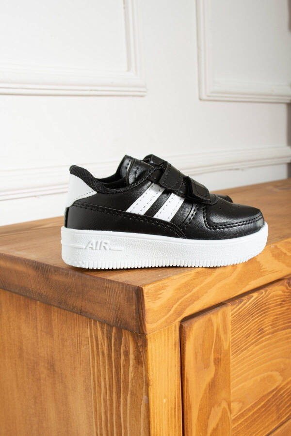 Erkek - Kız - Çocuk Bebek Unisex Air Cırtlı Okul Ayakkabısı Sneaker Spor Ayakkabı (20-35) - Siyah - Beyaz - 4
